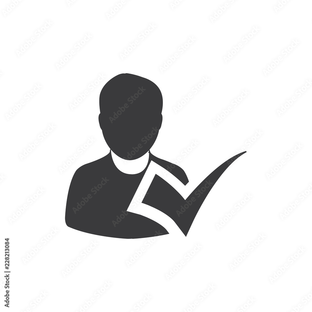 Checked person vector icon Checked person vector icon