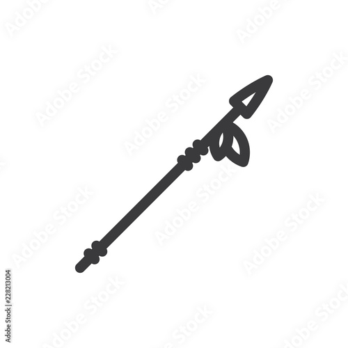 Native american spear vector icon