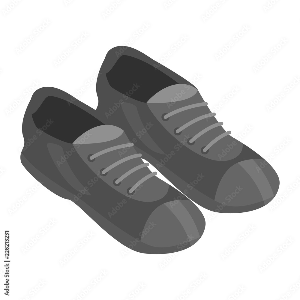 Black shoes icon. Isometric of black shoes vector icon for web design isolated on white background Black shoes icon. Isometric of black shoes vector icon for web design isolated on white background