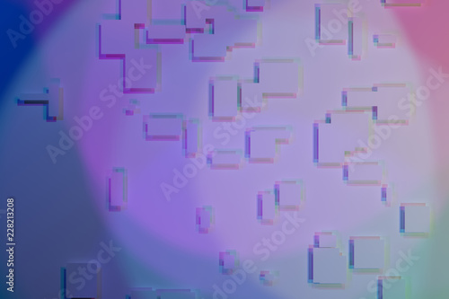 With soft shadow, plain, rectangle or square for design texture, background. Colorful 3D rendering.