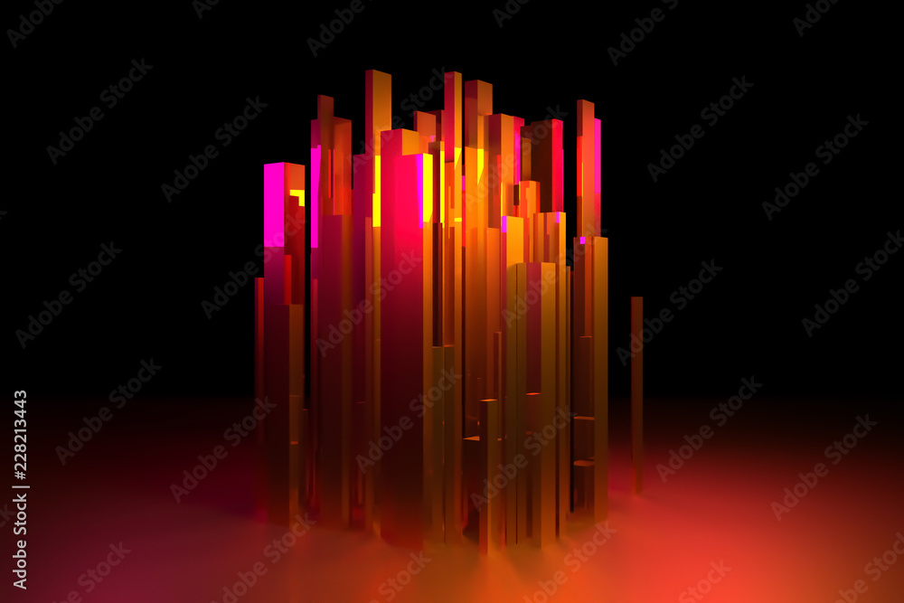 3D rendering. Pillar block or shapre. For graphic design or background, colorful lighting. 3D rendering. Pillar block or shapre. For graphic design or background, colorful lighting.