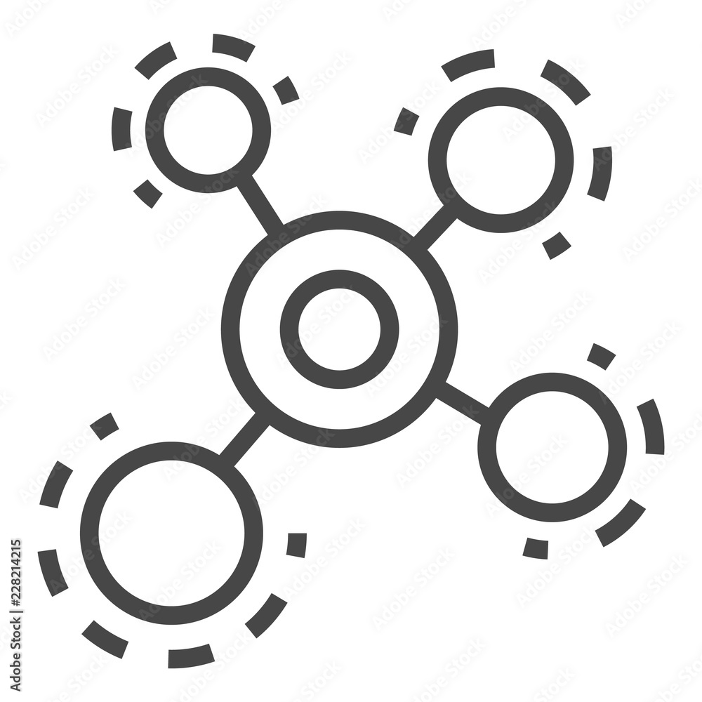 Molecule icon. Outline molecule vector icon for web design isolated on white background Molecule icon. Outline molecule vector icon for web design isolated on white background