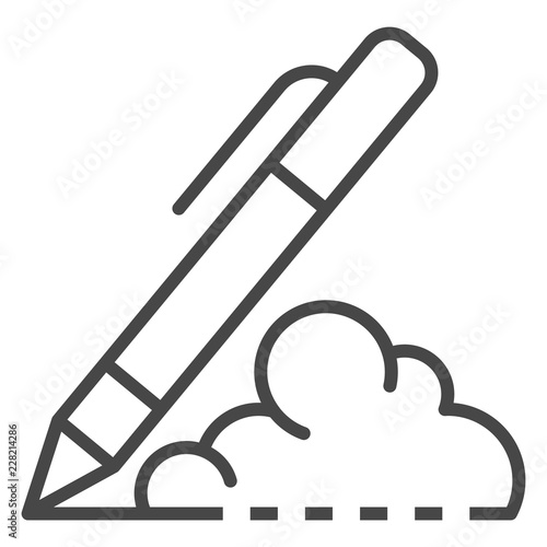 Writing pen icon. Outline writing pen vector icon for web design isolated on white background