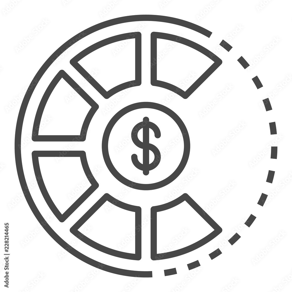 Money pie graph icon. Outline money pie graph vector icon for web design isolated on white background Money pie graph icon. Outline money pie graph vector icon for web design isolated on white background