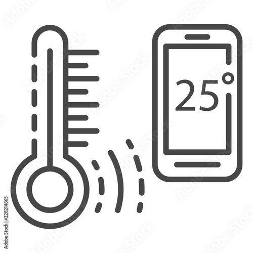 Smart temperature control icon. Outline smart temperature control vector icon for web design isolated on white background
