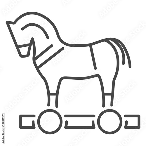 Trojan horse virus icon. Outline trojan horse virus vector icon for web design isolated on white background