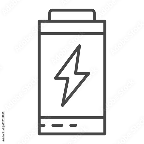 Battery energy icon. Outline battery energy vector icon for web design isolated on white background