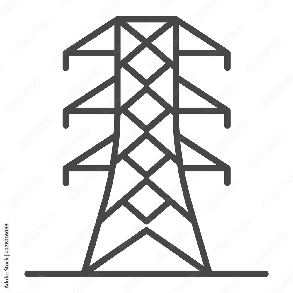 Power energy tower icon. Outline power energy tower vector icon for web design isolated on white background Power energy tower icon. Outline power energy tower vector icon for web design isolated on white background