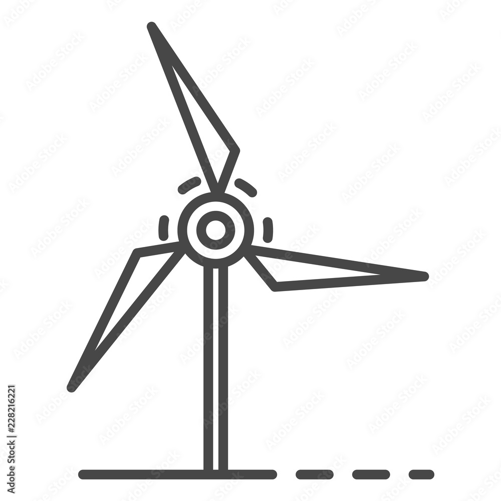 Wind turbine icon. Outline wind turbine vector icon for web design isolated on white background Wind turbine icon. Outline wind turbine vector icon for web design isolated on white background