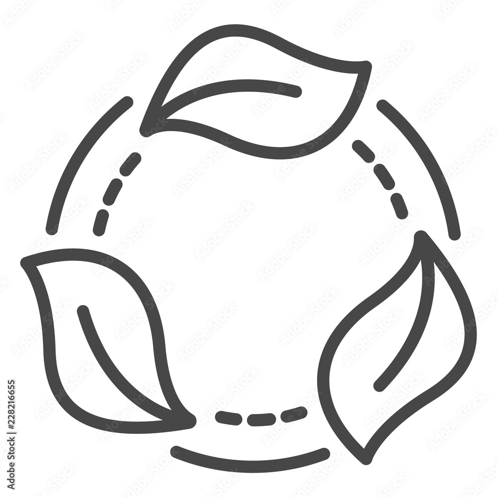 Recycle leaf icon. Outline recycle leaf vector icon for web design isolated on white background Recycle leaf icon. Outline recycle leaf vector icon for web design isolated on white background