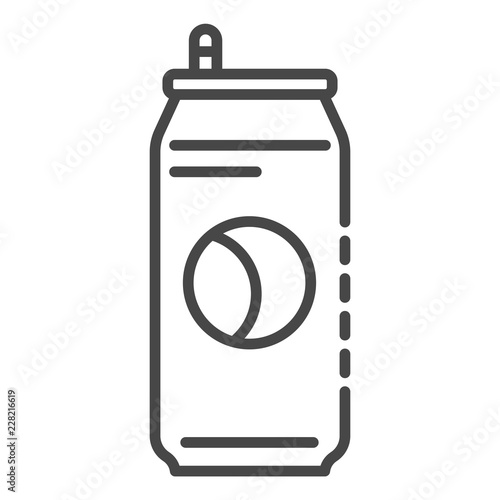 Metal tin can icon. Outline metal tin can vector icon for web design isolated on white background