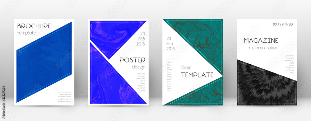 Abstract cover. Radiant design template. Suminagashi marble triangle poster. Radiant trendy abstract
