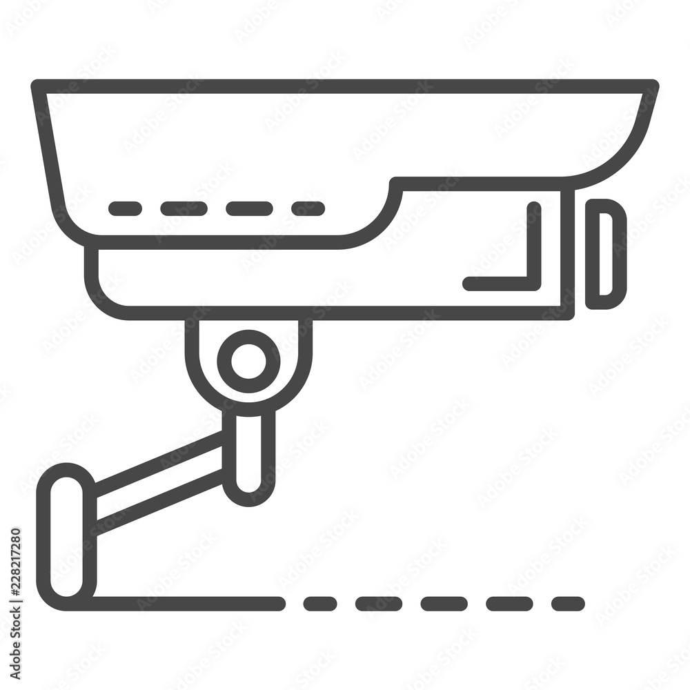 Security camera icon. Outline security camera vector icon for web design isolated on white background Security camera icon. Outline security camera vector icon for web design isolated on white background