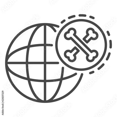 Global bones atack icon. Outline global bones atack vector icon for web design isolated on white background