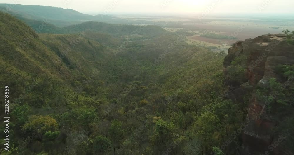Drone view of the mountains in Serra do Roncador, Brazil Drone view of the mountains in Serra do Roncador, Brazil