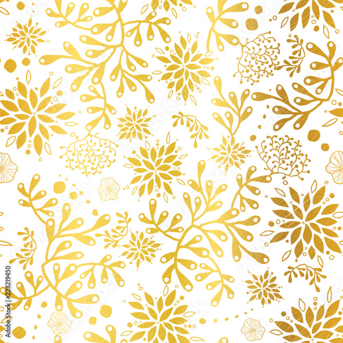 Golden nautical seaweed seamless pattern. Great for marine inspired fabric, invitations, wallpaper, giftwrap projects.