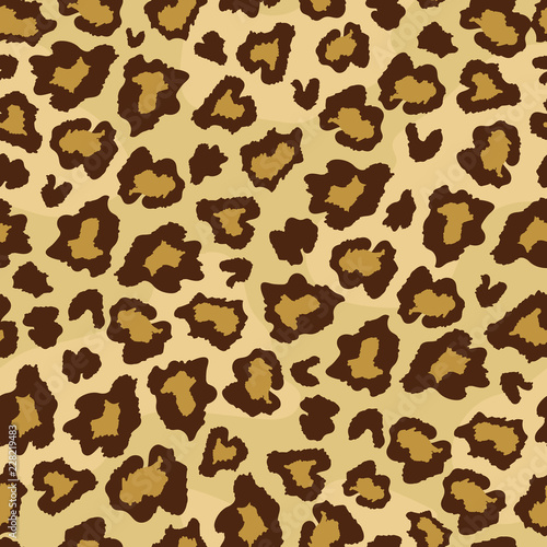 Leopard skin fur print seamless pattern. Great for classic animal product design, fabric, wallpaper, backgrounds, invitations, packaging design projects. Surface pattern design.