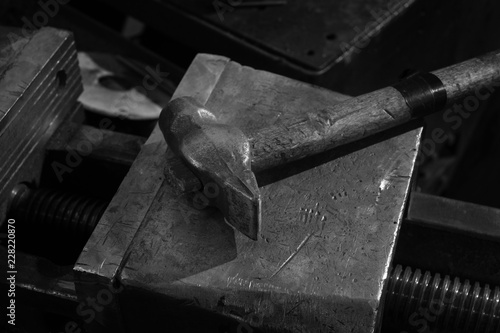 construction hammer and nails
