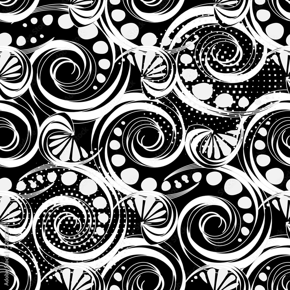 Black And White Circle Swirl Background