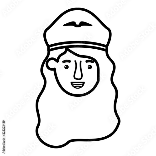 head of woman pilot avatar character