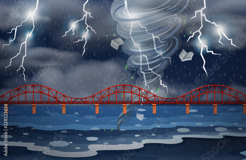 A cyclone and thunderstorm