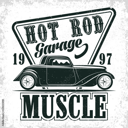 vintage  hot rod emblem design