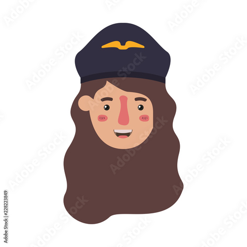 head of woman pilot avatar character
