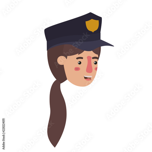 head of woman police avatar character