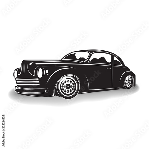 Monochrome hot rod icon