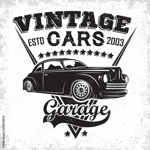 vintage  hot rod emblem design