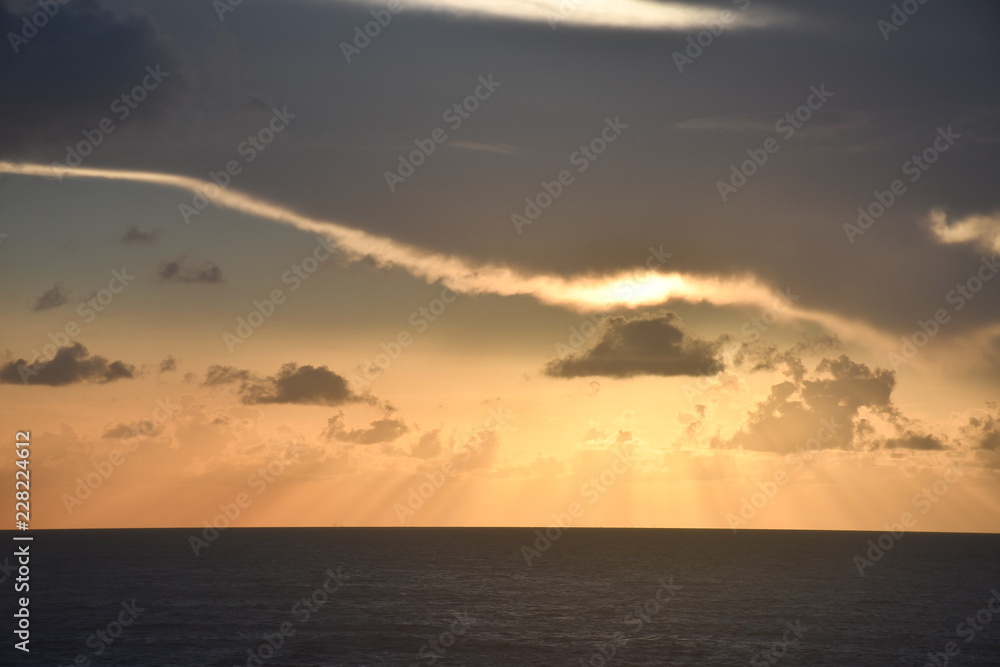 sunsets ocean blue sky clouds ocean waves sea 