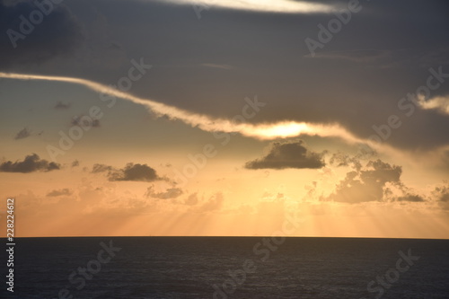 sunsets ocean blue sky clouds ocean waves sea 