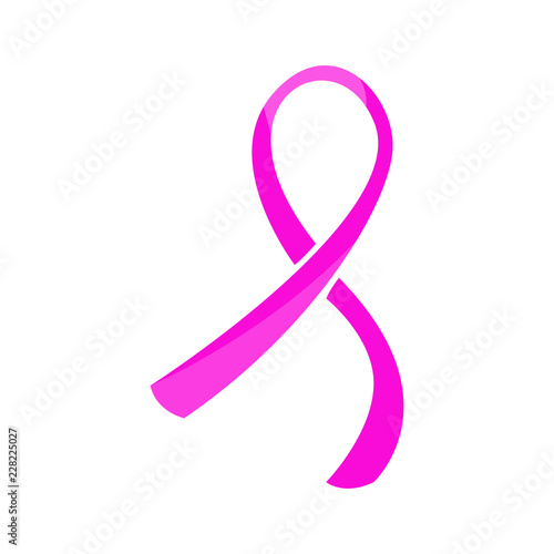 Isolated pink ribbon. Breast cancer prevention campaign. Vector illustration design
