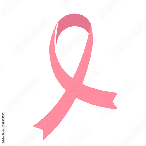 Isolated pink ribbon. Breast cancer prevention campaign. Vector illustration design