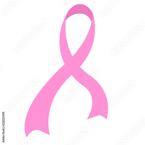 Isolated pink ribbon. Breast cancer prevention campaign. Vector illustration design