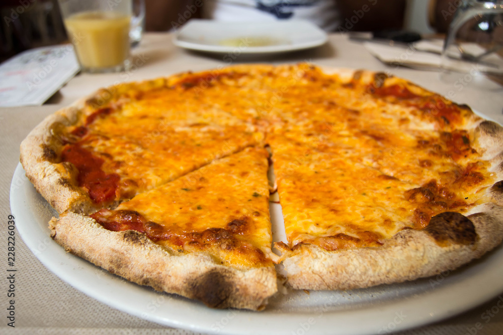 Piece of margarita pizza Piece of margarita pizza