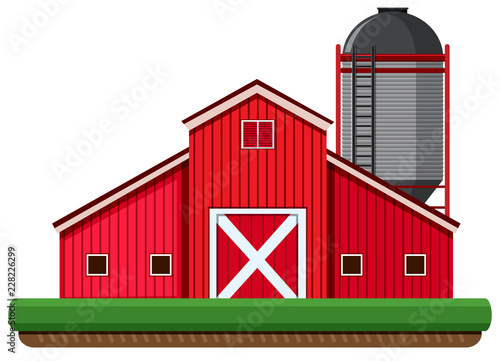 A red barn house