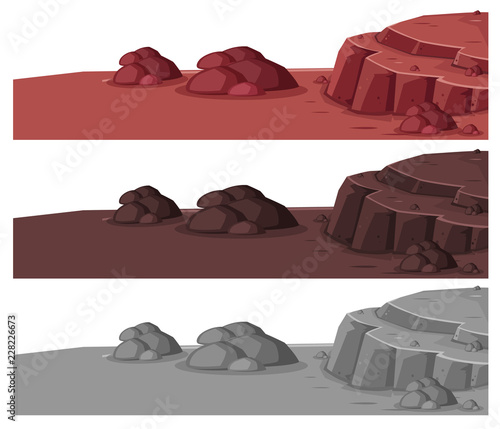Set of different stone landscape