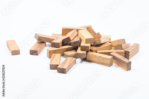 block wooden game on white background
