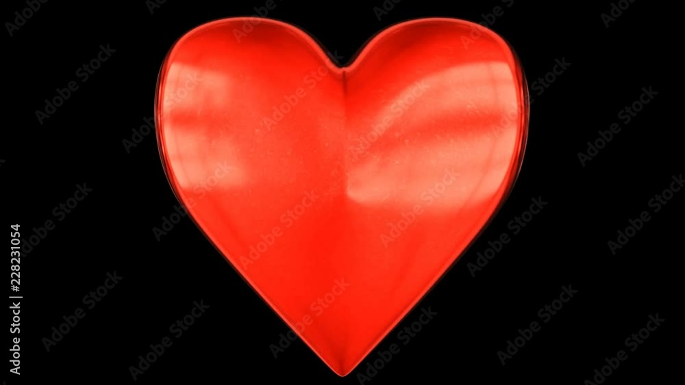 Love Heart Spinning on Black with Alpha Matte Love Heart Spinning on Black with Alpha Matte