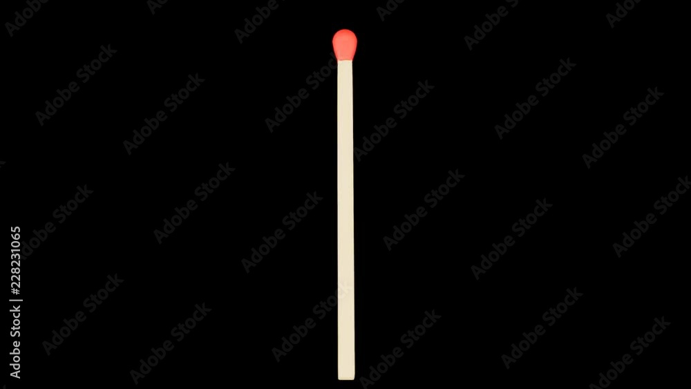 Matchstick Spinning on Black with Alpha Matte Matchstick Spinning on Black with Alpha Matte