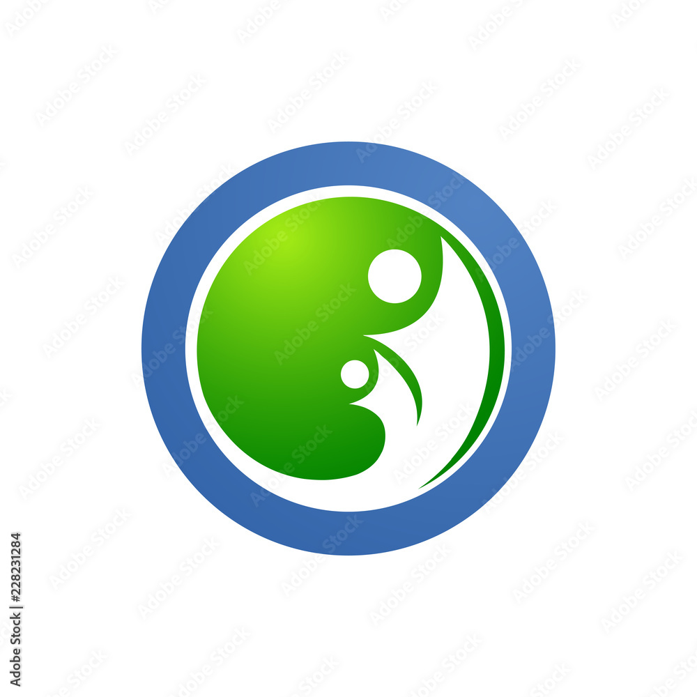 Circle human family care love logo and symbols Circle human family care love logo and symbols