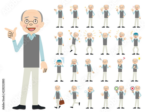 male charactor set. Various poses and emotions.