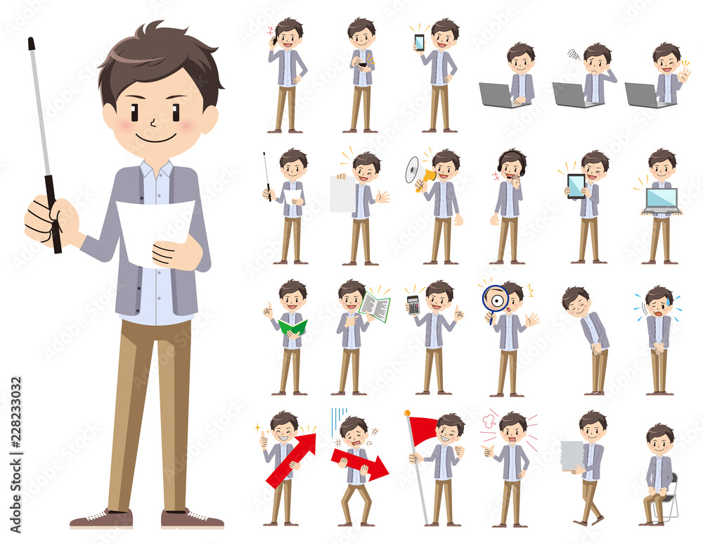 male charactor set. Presenting in various action. male charactor set. Presenting in various action.