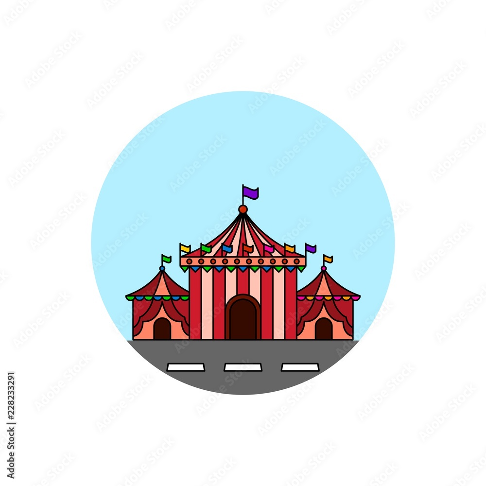 Circus tent building cityscape icon. Circus tent building cityscape icon.