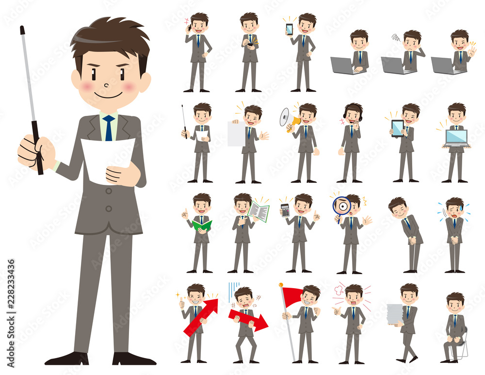 Businessman charactor set. Presenting in various action. Businessman charactor set. Presenting in various action.