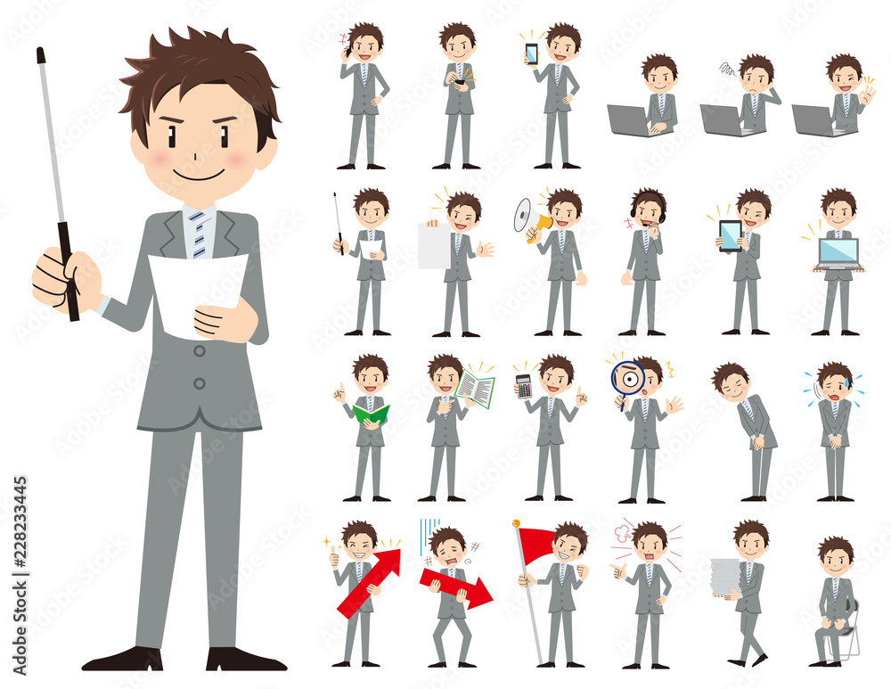 Businessman charactor set. Presenting in various action. Businessman charactor set. Presenting in various action.
