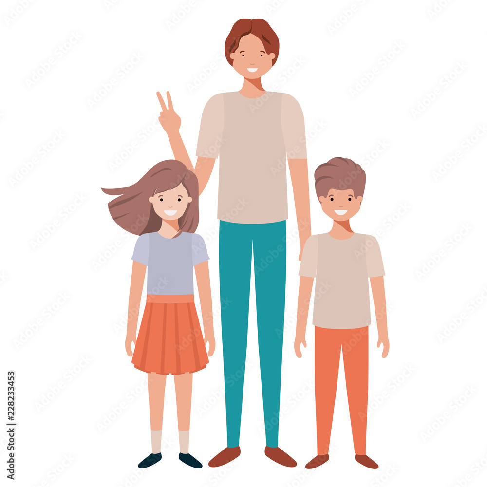 father with his children avatar character