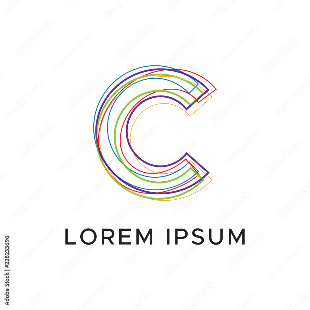 initial letter abstract line logo initial letter abstract line logo