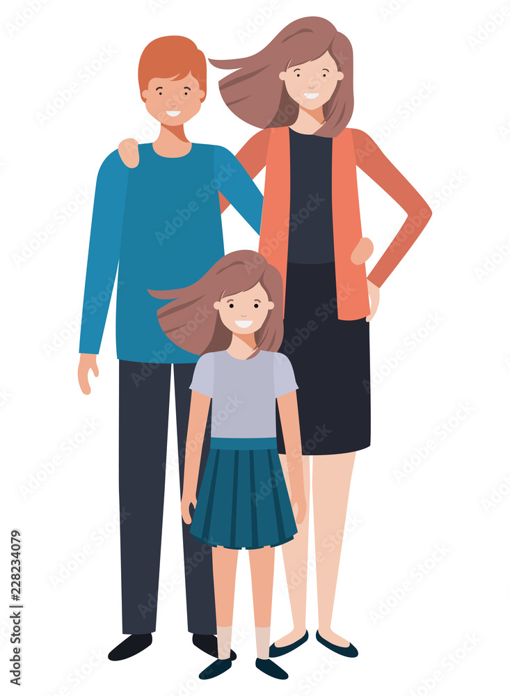 beautiful family avatar character